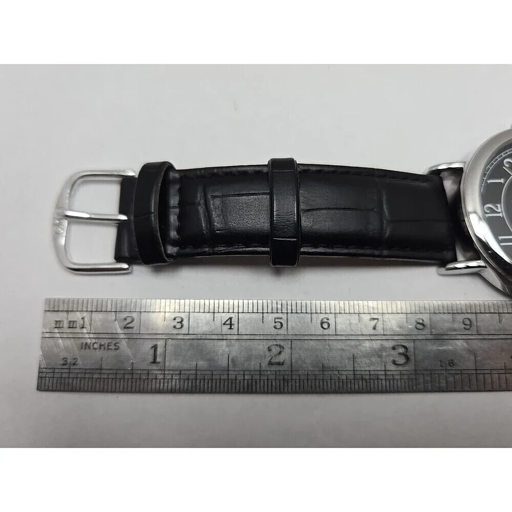 Mens Q & Q By Citizen Quartz Dress Watch Silver Black Dial 30M WR New Battery